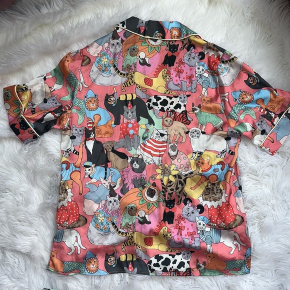 🌸[ Karen Mabon ] Fancy Dress Cats Pajama Short Sleeve Set - Picture 6 of 16